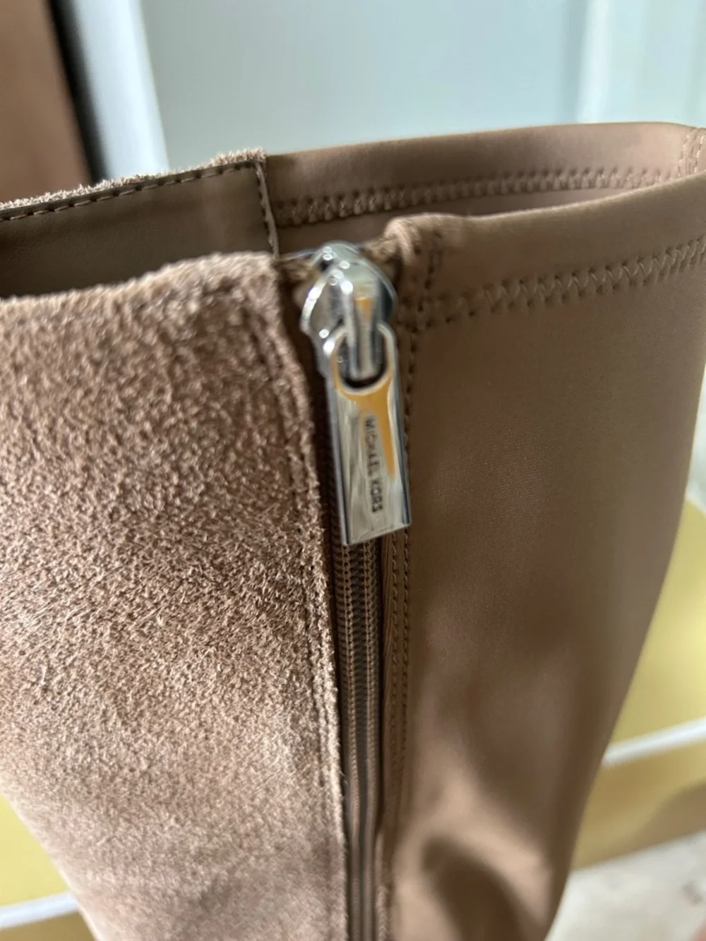 Michael Kors Carson flat‎ Tall Suede Riding Boots in Driftwood